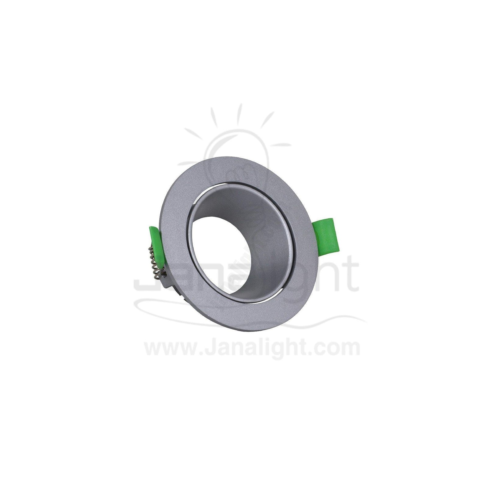 سبوت لايت فارغ متحرك مدور بلاستك فضي جنى لايت JN402 single round silver Spotlight frame